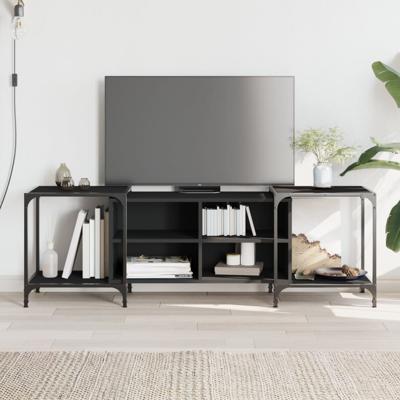 Tv-meubel 153x37x50 cm bewerkt hout zwart