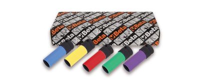 Beta 5-delig set slagdoppen voor wielmoeren, met gekleurde polymeer beschermhulzen 720LC/S5 - 007200645