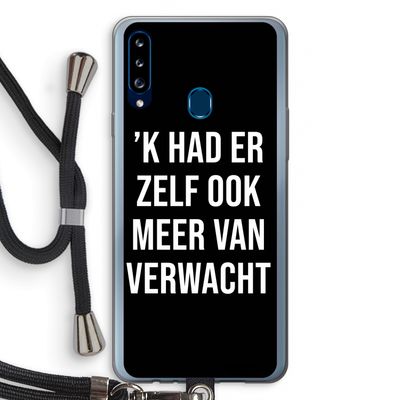 Meer verwacht - Zwart: Samsung Galaxy A20s Transparant Hoesje met koord