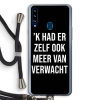 Meer verwacht - Zwart: Samsung Galaxy A20s Transparant Hoesje met koord