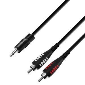 Adam Hall 3 Star YWCC 0100 verloopkabel 2x RCA naar mini-jack 1m