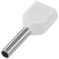 TRU COMPONENTS 1091323 Dubbele adereindhulzen 0.5 mm² Deels geïsoleerd Wit 100 stuk(s) - thumbnail