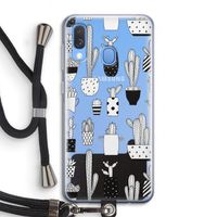 Cactusmotief: Samsung Galaxy A40 Transparant Hoesje met koord