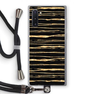 Gouden strepen: Samsung Galaxy Note 10 Transparant Hoesje met koord
