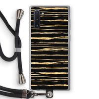 Gouden strepen: Samsung Galaxy Note 10 Transparant Hoesje met koord Gouden strepen: Samsung Galaxy Note 10 Transparant Hoesje met koord
