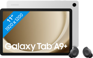 Samsung Galaxy Tab A9 Plus 11 inch 128GB Wifi Zilver + Buds FE Zwart