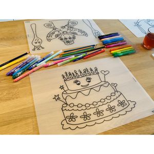 Herkleurbare placemat Taart