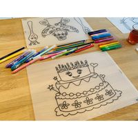 Herkleurbare placemat Taart