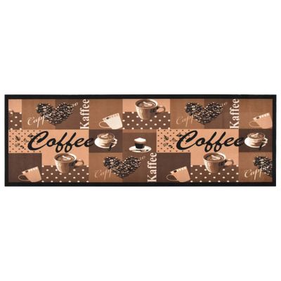 VidaXL Keukenmat wasbaar coffee 45x150 cm bruin