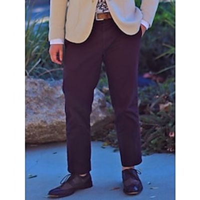 Voor heren Broek Chinese Chino broek Zak Effen Comfort Ademend Buiten Dagelijks Uitgaan Katoenmix Modieus Casual Paars Lightinthebox