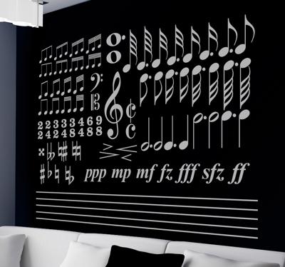 Muziek noten muursticker