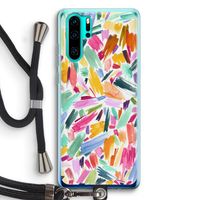 Watercolor Brushstrokes: Huawei P30 Pro Transparant Hoesje met koord