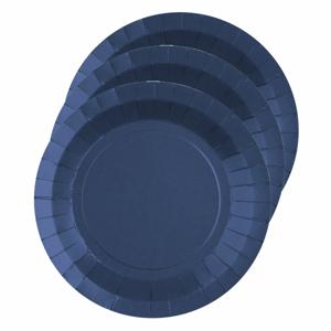 Santex Bordjes karton - 30x - rond - kobalt blauw - 22 cm - feestbordjes