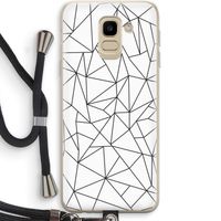 Geometrische lijnen zwart: Samsung Galaxy J6 (2018) Transparant Hoesje met koord