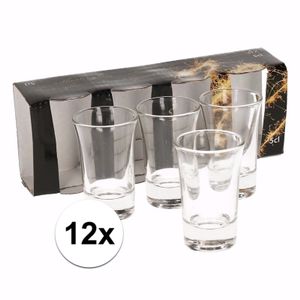 Party shotjes glazen 5 cl 12 stuks   -