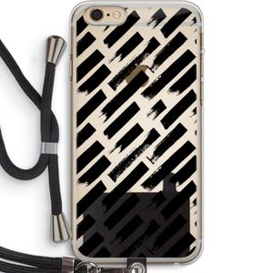 Zwarte vegen: iPhone 6 PLUS / 6S PLUS Transparant Hoesje met koord