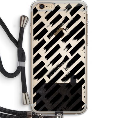 Zwarte vegen: iPhone 6 PLUS / 6S PLUS Transparant Hoesje met koord