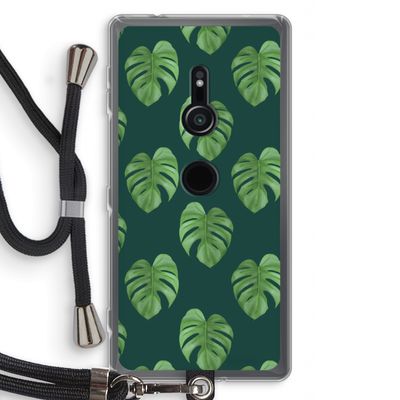Monstera leaves: Sony Xperia XZ2 Transparant Hoesje met koord