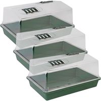 3x stuks kweekbakken/kweekkasten met deksel 38 x 24 x 18 cm