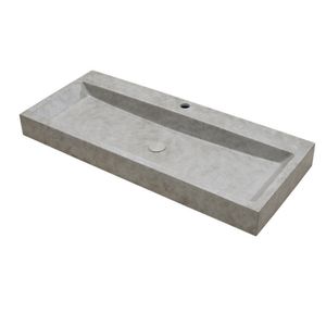 Wastafel Ideavit Idea.Zen 100x42x10 cm Rechthoek Beton Grijs/Bruin