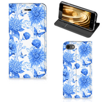 Smart Cover voor iPhone 7 | 8 | SE (2020) | SE (2022) Flowers Blue - thumbnail