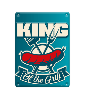 Tekstbord metaal King of the grill
