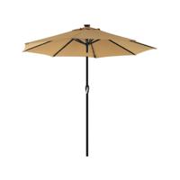 Parasol met LED-zonneverlichting zonder standaard, Taupe / 2,7 M