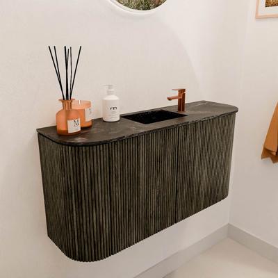 Toiletmeubel Mondiaz Joya Dlux | 83.2 cm | Meubelkleur Shadow | Faye wastafel Lava Wasbak Midden | 1 kraangat