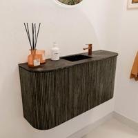 Toiletmeubel Mondiaz Joya Dlux | 83.2 cm | Meubelkleur Shadow | Faye wastafel Lava Wasbak Midden | 1 kraangat
