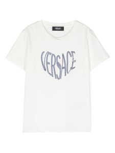 Versace Kids t-shirt à logo embossé - Blanc