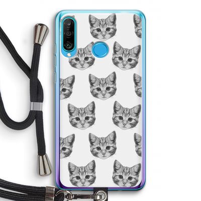 Kitten: Huawei P30 Lite Transparant Hoesje met koord