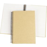 Creativ Company Spiraal gebonden notitieboek, a5, vel 148x210 mm, 60 gr, bruin, 1 stuk