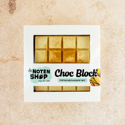 Choc block pistache/kadayif wit 100 gram