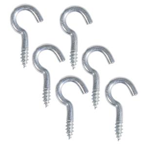 Rayher hobby gebogen schroefhaken - 24x stuks - verzinkt - 20 mm - ophanghaakjes