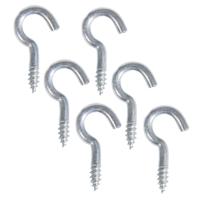 Rayher hobby gebogen schroefhaken - 24x stuks - verzinkt - 20 mm - ophanghaakjes
