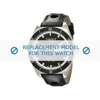 Horlogeband Tissot T044-430-26-051-00 / T610029600 Leder Zwart 21mm - thumbnail