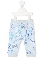 Kenzo Kids pantalon de jogging en maille à logo imprimé - Bleu - thumbnail