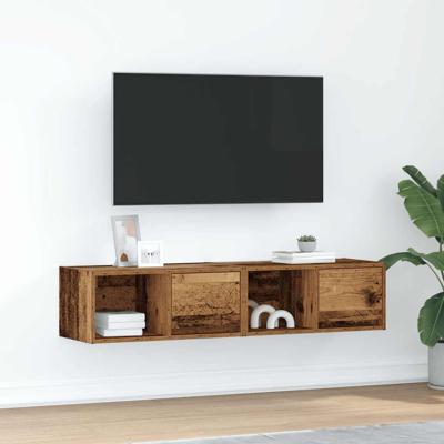 Tv-meubels 2 st 60x31x25,5 cm bewerkt hout oud houtkleurig
