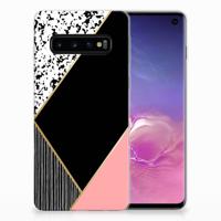 Samsung Galaxy S10 | TPU Hoesje | Zwart Roze Vormen
