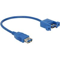 Delock USB-kabel USB 3.2 Gen1 (USB 3.0 / USB 3.1 Gen1) USB-A bus, USB-A bus 0.25 m Blauw 85111 - thumbnail