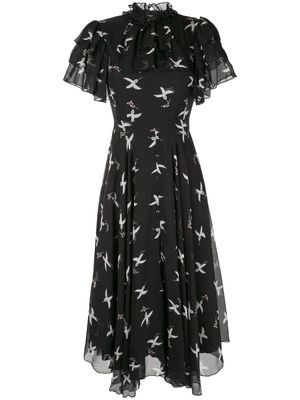 Macgraw robe imprimée Flight Bird - Noir