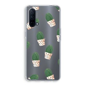 Cactusprint roze: OnePlus Nord CE 5G Transparant Hoesje