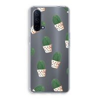 Cactusprint roze: OnePlus Nord CE 5G Transparant Hoesje