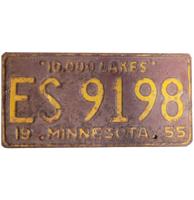 Kentekenplaat - Minnesota 1955 - Origineel