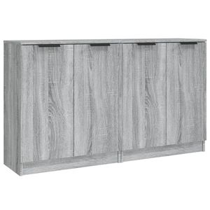 The Living Store Dressoir - - 2 stuks - Grijs Sonoma Eiken - Bewerkt Hout - 60x30x70 cm