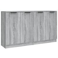 The Living Store Dressoir - - 2 stuks - Grijs Sonoma Eiken - Bewerkt Hout - 60x30x70 cm