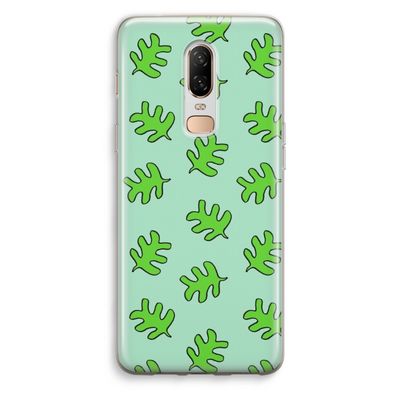Groene blaadjes: OnePlus 6 Transparant Hoesje