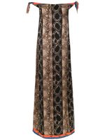 Amir Slama off the shoulder long dress - Marron