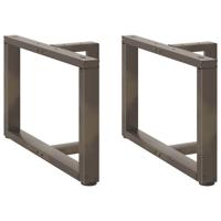 Salontafelpoten 2 st T-vormig 60x25x(42-43) cm staal naturel