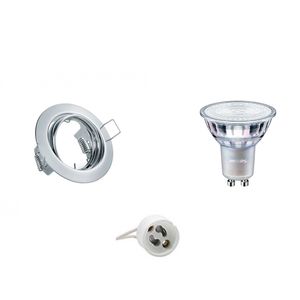 LED Spot Set - GU10 Fitting - Inbouw Rond - Glans Chroom - Kantelbaar Ø83mm - Philips - MASTER 927 36D VLE - 4.9W - Warm Wit 2200K-2700K - DimTone Dimbaar